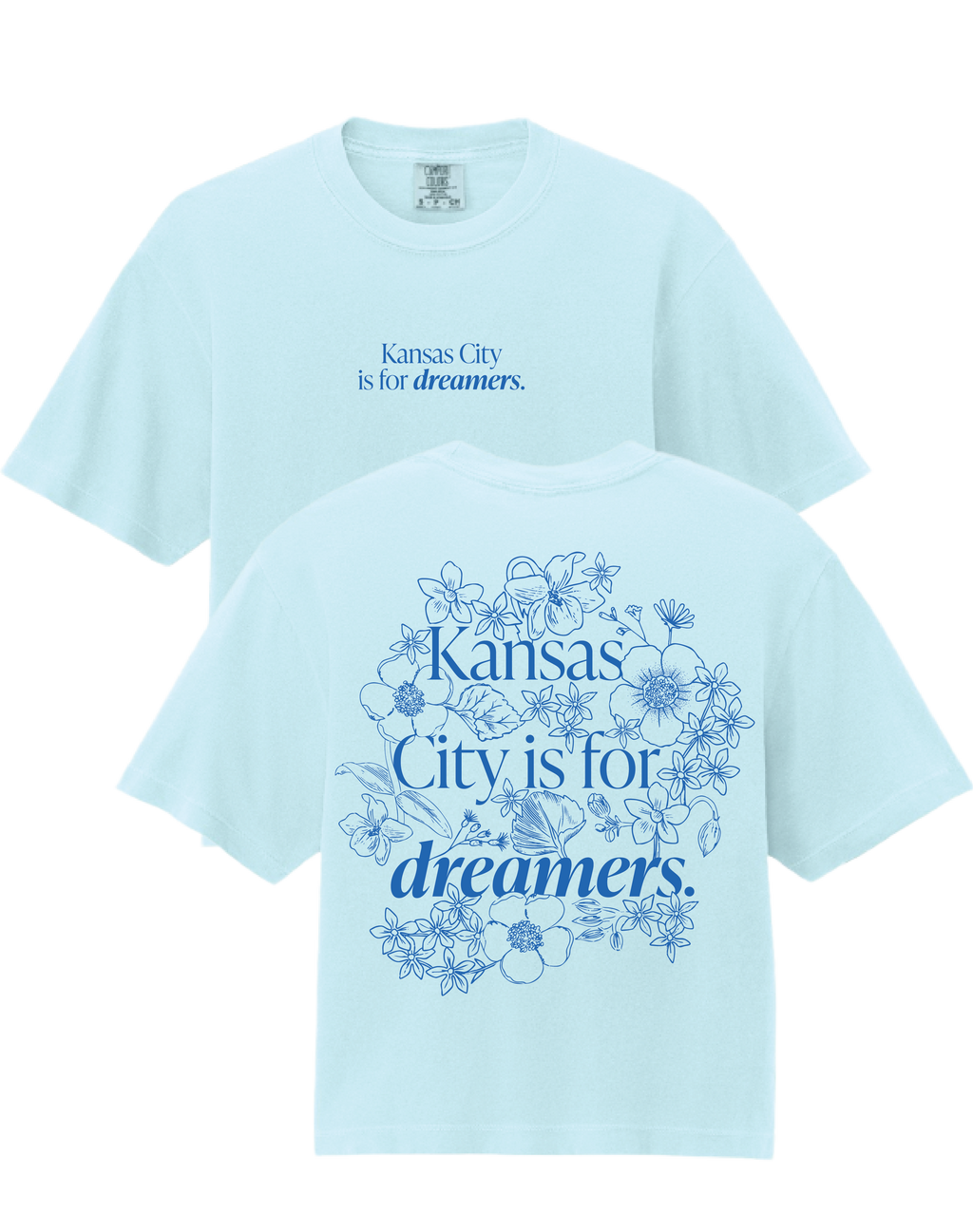 KC Dreamers Slightly Cropped Tee in Blue