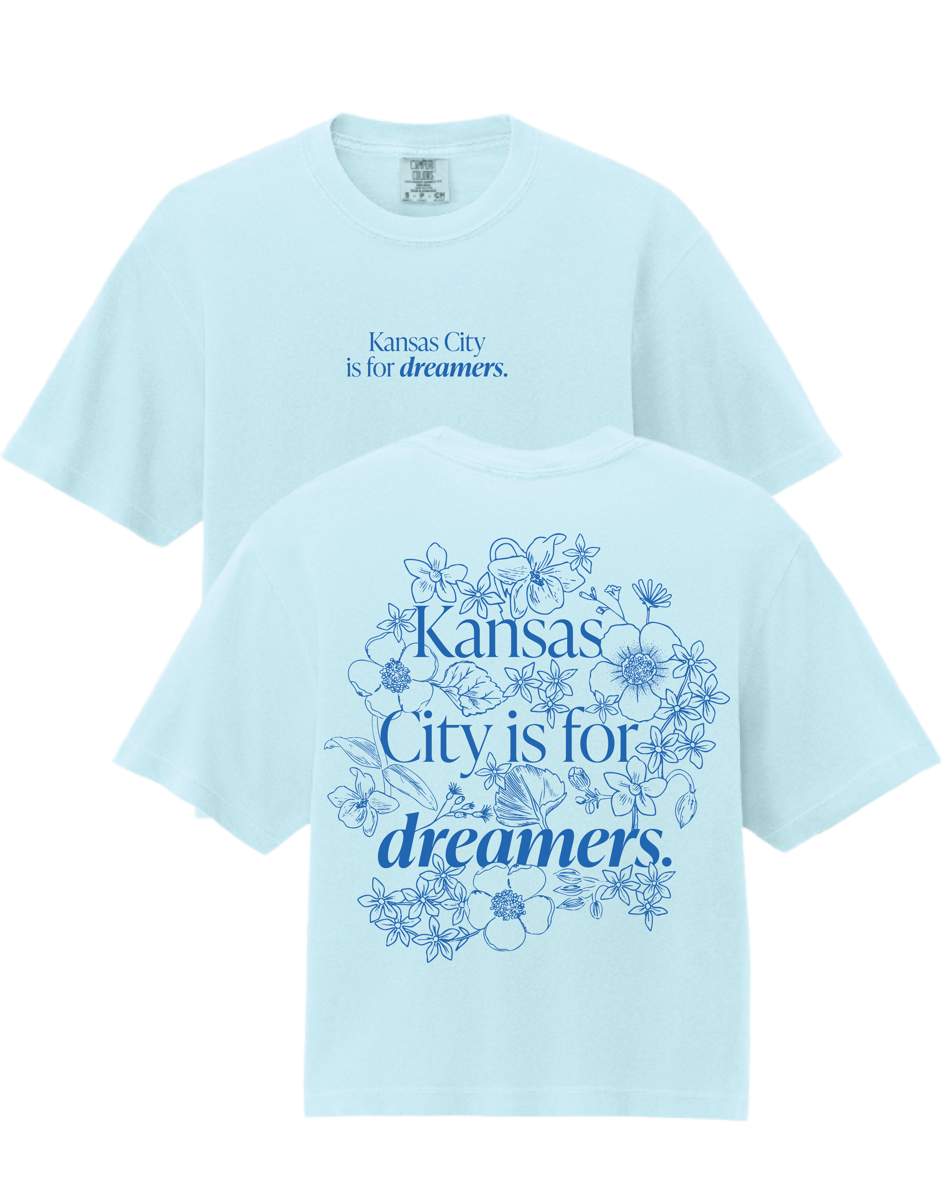 KC Dreamers Slightly Cropped Tee in Blue