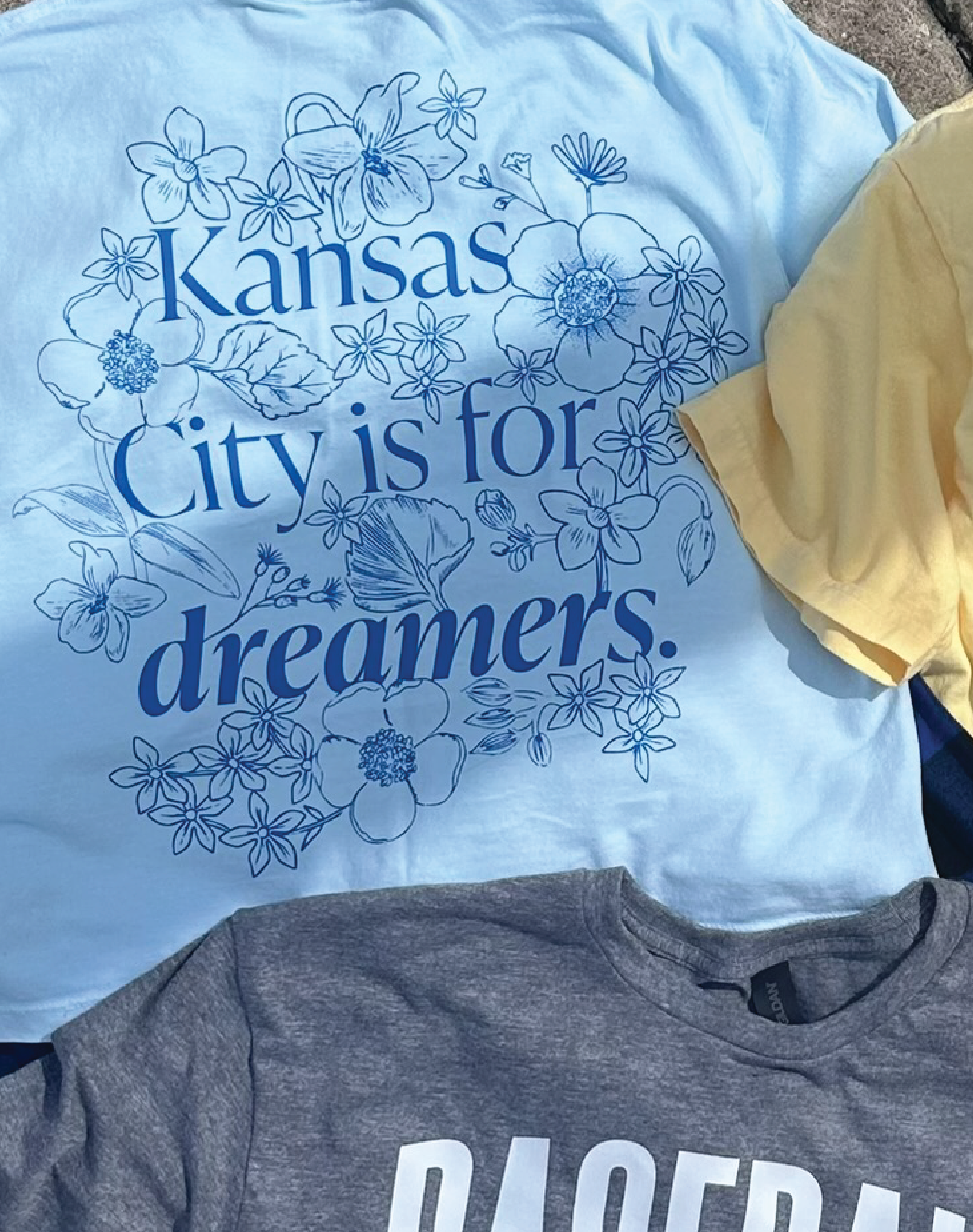 KC Dreamers Slightly Cropped Tee in Blue