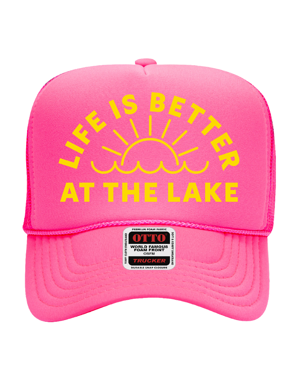 Life Is Better At The Lake Puff Print Hat