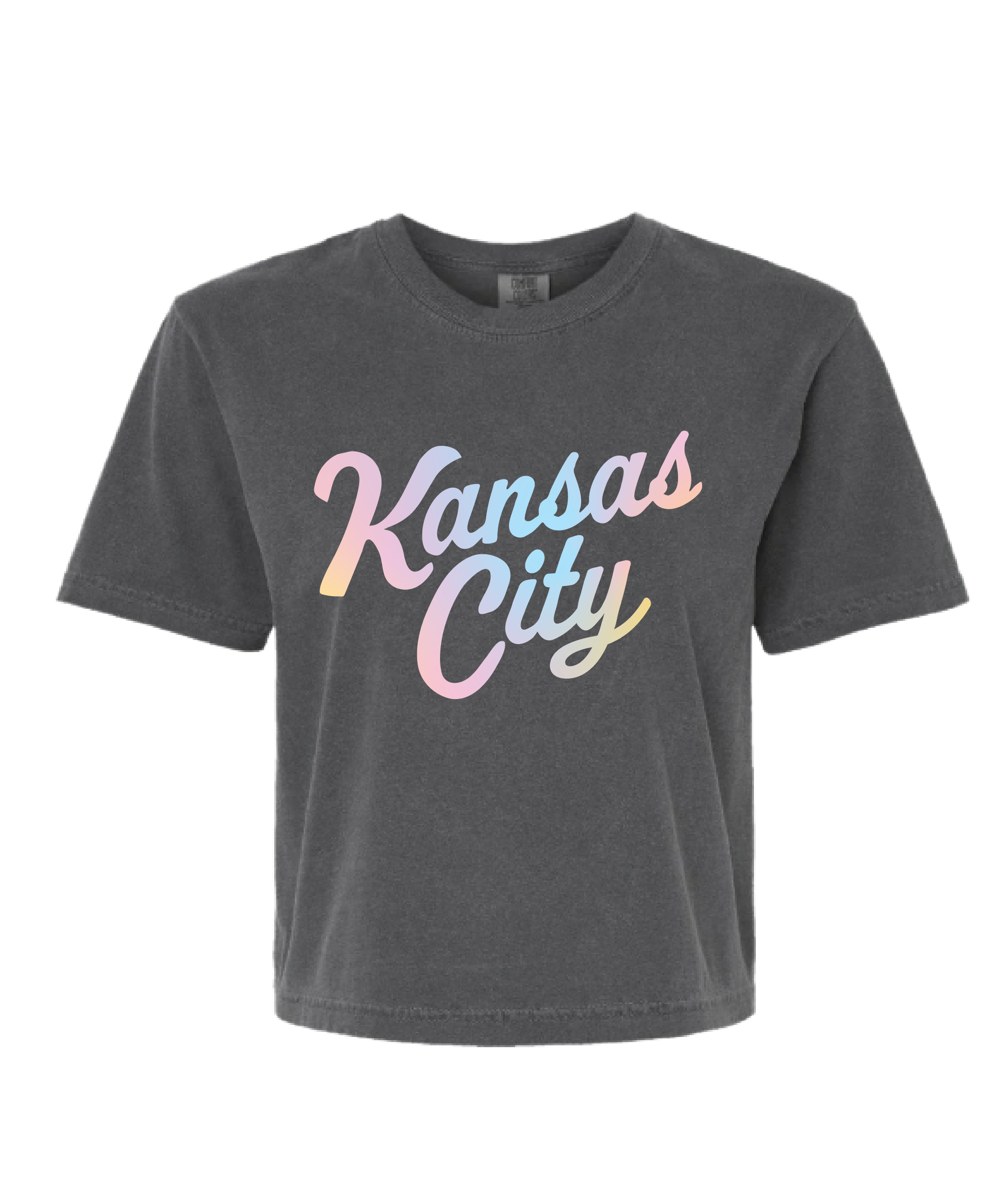 Multi-Color KC Script Slightly Cropped Tee