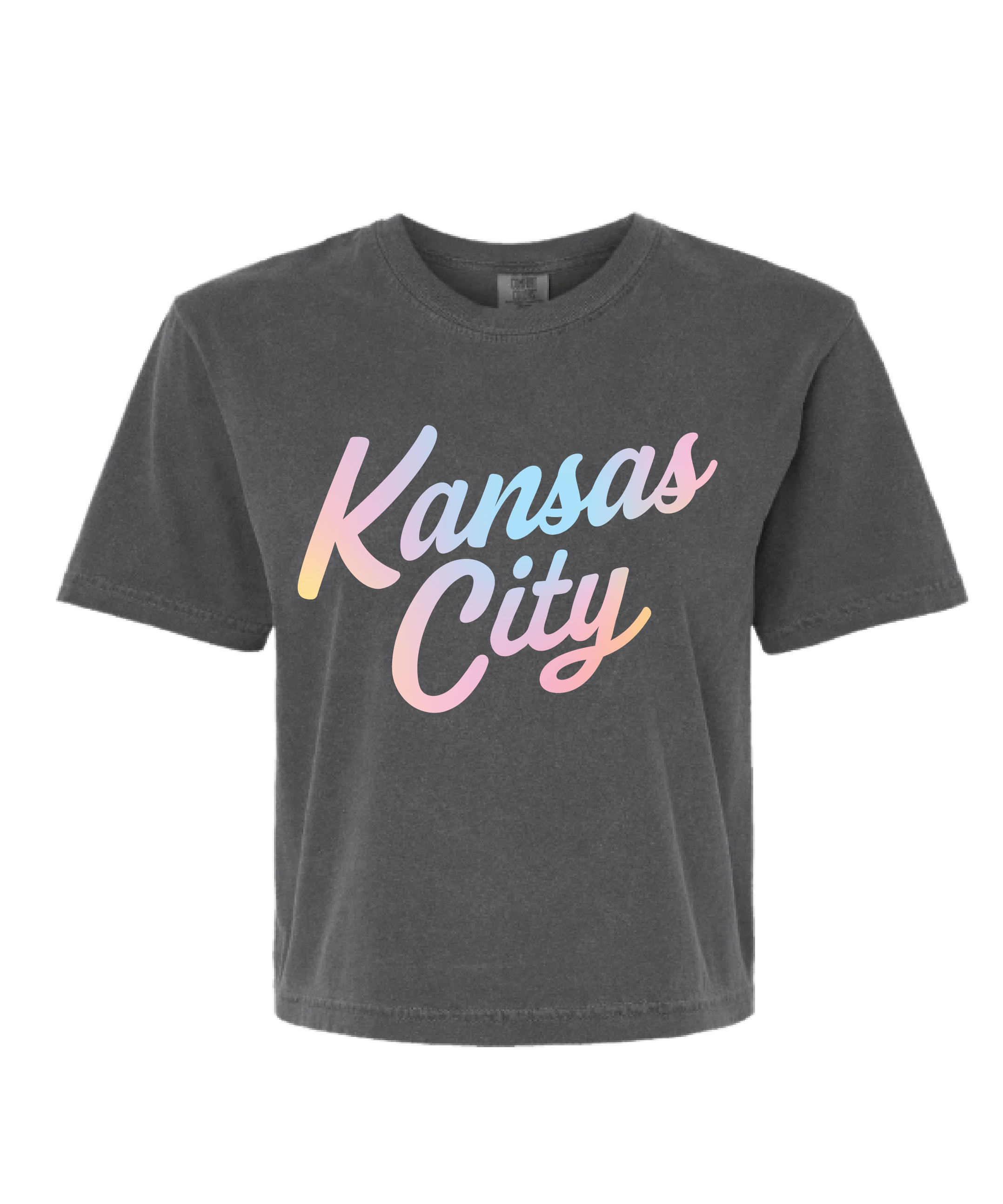 Multi-Color KC Script Slightly Cropped Tee