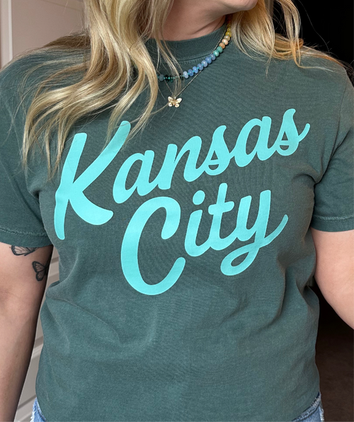 KC Script Tee in Green