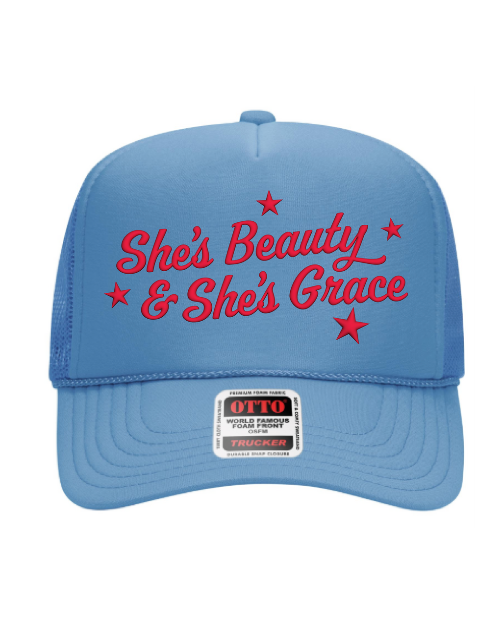 She's Beauty & She's Grace Puff Print Hat